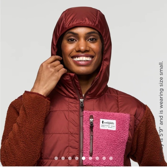 Cotopaxi Women's Medium Trico Hybrid Jacket Rusty Rust NWT Hood High-Pile Fleece - Picture 4 of 15